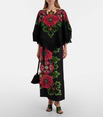 Sarong floral silk twill wrap skirt | La DoubleJ