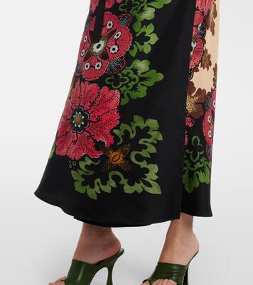 Sarong floral silk twill wrap skirt | La DoubleJ