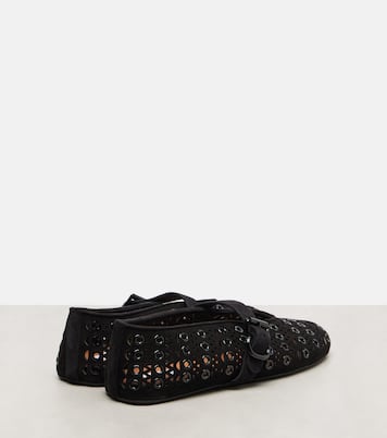 Embellished suede ballet flats | Alaïa