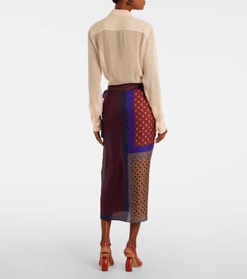 Printed silk wrap skirt | Dries Van Noten