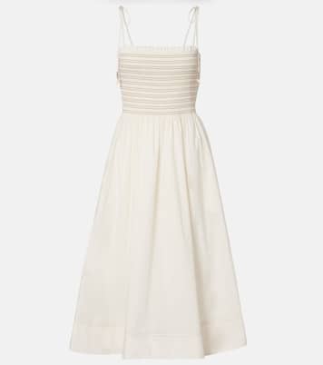 Kaela smocked cotton midi dress | Veronica Beard