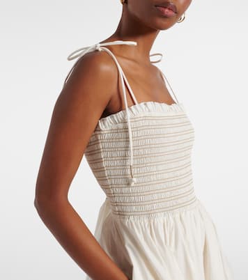 Kaela smocked cotton midi dress | Veronica Beard