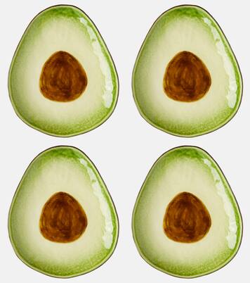 Set Tropical Fruits Avocado aus vier Desserttellern | Bordallo Pinheiro