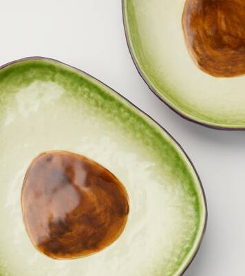 Set Tropical Fruits Avocado aus vier Desserttellern | Bordallo Pinheiro