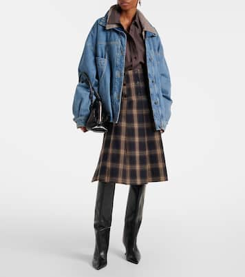 Plaid pleated cotton midi skirt | The Attico