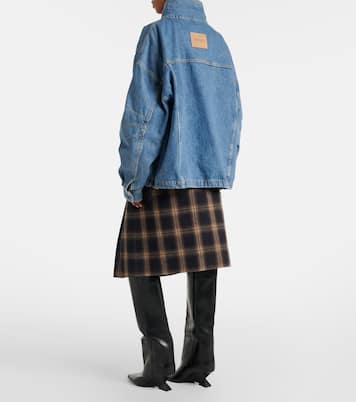 Plaid pleated cotton midi skirt | The Attico