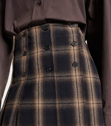 Plaid pleated cotton midi skirt | The Attico
