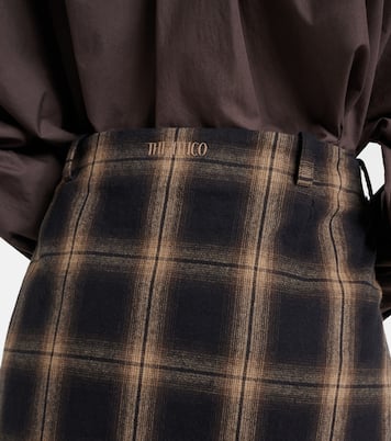 Plaid pleated cotton midi skirt | The Attico