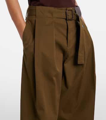 Weite High-Rise-Hose aus Baumwolle und Seide | Loewe