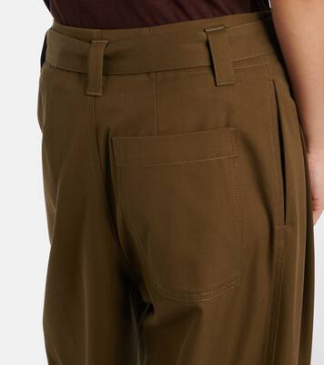 Weite High-Rise-Hose aus Baumwolle und Seide | Loewe