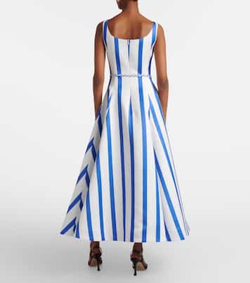 Serafina striped satin maxi dress | Leo Lin