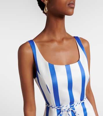 Serafina striped satin maxi dress | Leo Lin