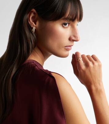 Keepsake 14kt gold huggie earrings with diamonds | Stone and Strand