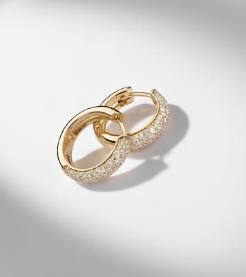 Keepsake 14kt gold huggie earrings with diamonds | Stone and Strand