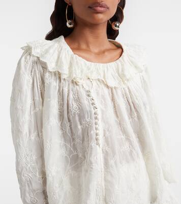 Zelly embroidered cotton and silk blouse | Isabel Marant