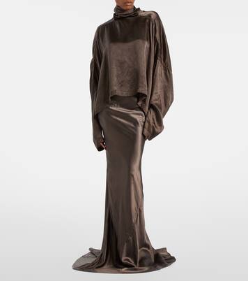 Jumbo Tabard asymmetric satin top | Rick Owens