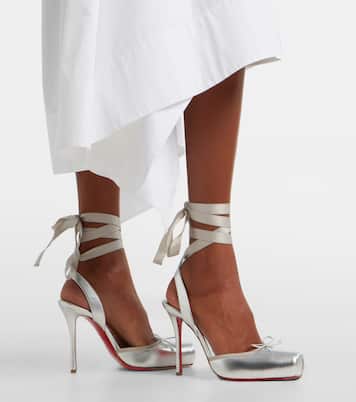 Salones destalonados Cassia 100 de piel metalizada | Christian Louboutin