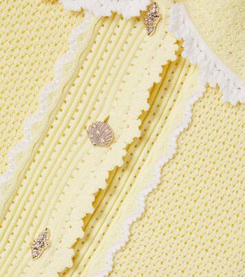 Crystal-embellished pointelle cardigan | Self-Portrait Kids