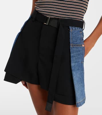 Paneled denim shorts | Sacai