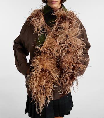 Feather, mohair and wool-blend scarf | Miu Miu