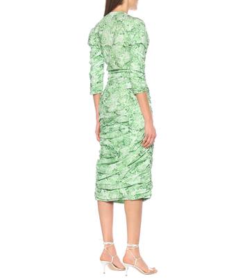 Floral cotton-poplin midi dress | Ganni