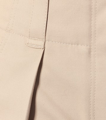 Pantalon carotte en coton et laine à taille haute | Brunello Cucinelli