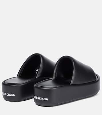 Rise leather platform slides | Balenciaga