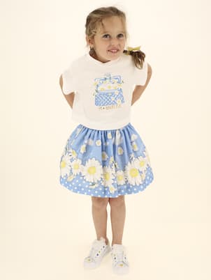 Gonna in cotone con stampa | Monnalisa