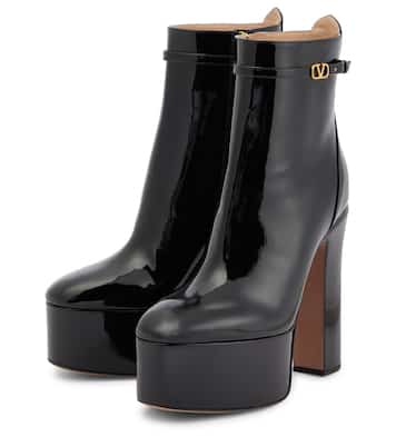 Tan-Go patent leather platform ankle boots | Valentino Garavani