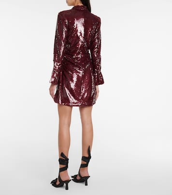 Sequined ruched shirt dress | Ganni