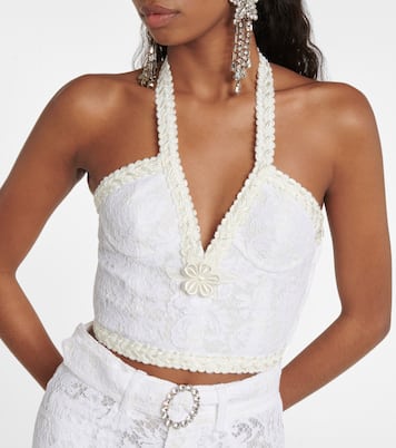Lace bustier halter top | Alessandra Rich