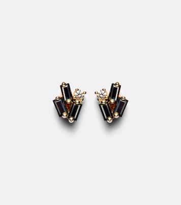 Boucles d’oreilles Fireworks en or 18 cts, saphirs noirs et diamants | Suzanne Kalan