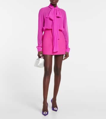 Quinn tie-neck silk chiffon blouse | Costarellos