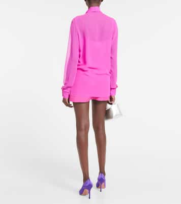 Quinn tie-neck silk chiffon blouse | Costarellos