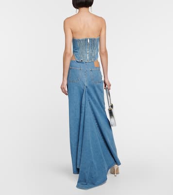 Jupe longue asymétrique en denim | Magda Butrym