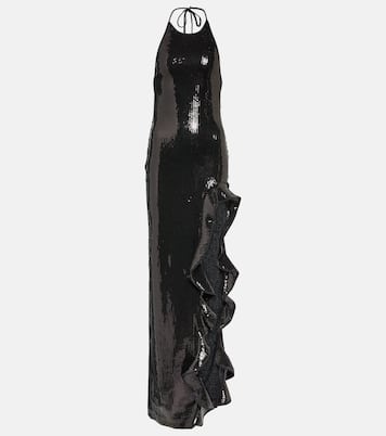 Ruffle-trimmed sequined gown | David Koma