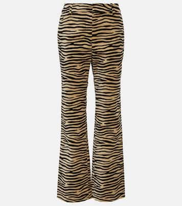 Tiger-print cotton twill flared pants | Rabanne