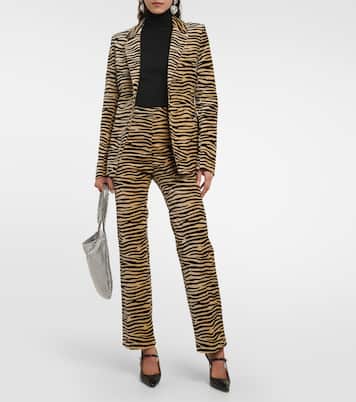Tiger-print cotton twill flared pants | Rabanne