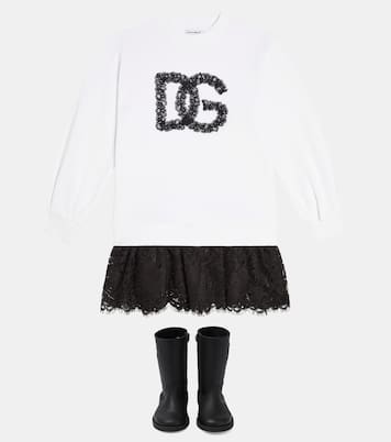 Logo leather knee-high boots | Dolce&Gabbana Kids