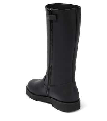 Logo leather knee-high boots | Dolce&Gabbana Kids