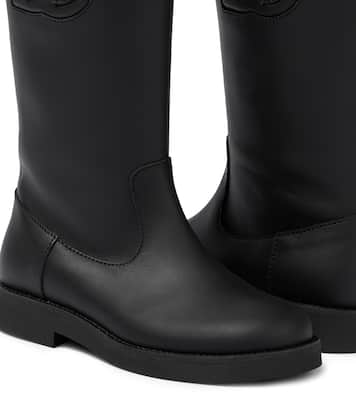 Logo leather knee-high boots | Dolce&Gabbana Kids