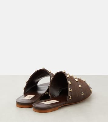 Sandali Rockstud in pelle e rafia | Valentino Garavani