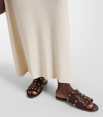 Sandali Rockstud in pelle e rafia | Valentino Garavani