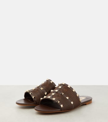 Sandali Rockstud in pelle e rafia | Valentino Garavani