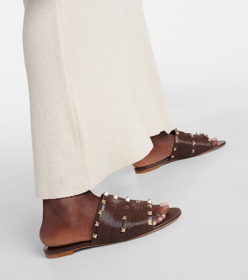 Sandali Rockstud in pelle e rafia | Valentino Garavani