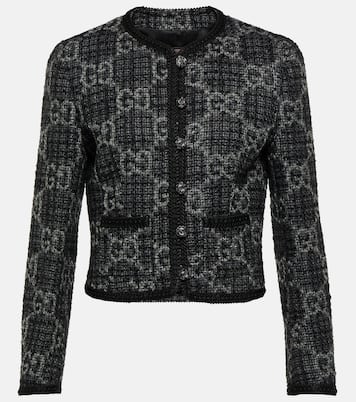 GG single-breasted wool-blend tweed jacket | Gucci