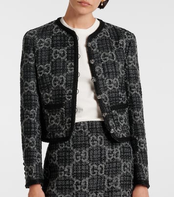 GG single-breasted wool-blend tweed jacket | Gucci
