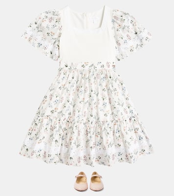 Floral lace-trimmed cotton-blend dress | Patachou