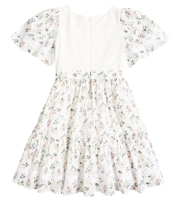 Floral lace-trimmed cotton-blend dress | Patachou