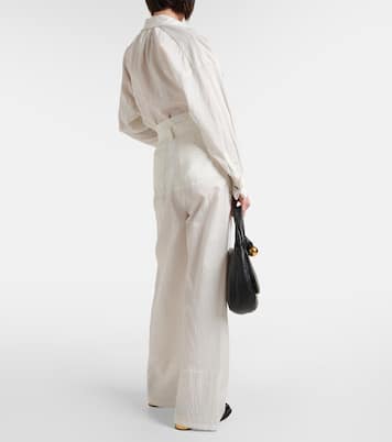 Xero pinstripe cotton and silk palazzo pants | Max Mara